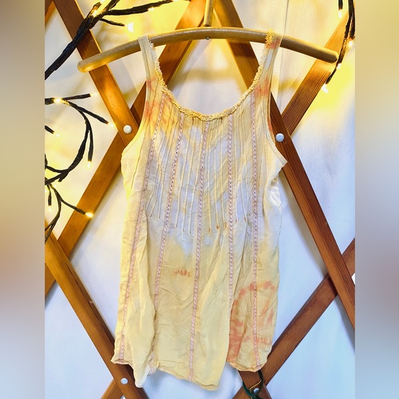 Tie-dye Calendula flower natural dye boho cotton shirt - Picture 2 of 2